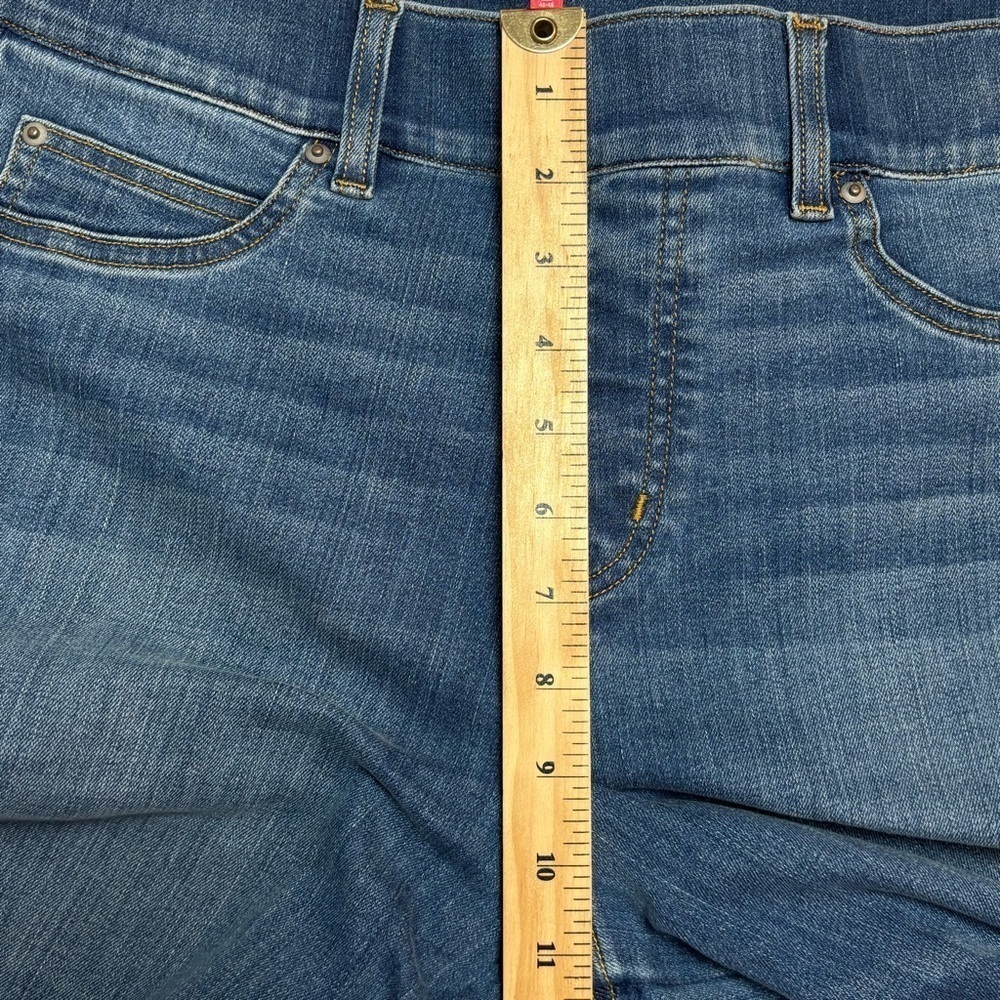 Spanx Pull On Seamed Front Wide Leg Jeans Vintage Indigo Petite Large - Picture 9 of 17